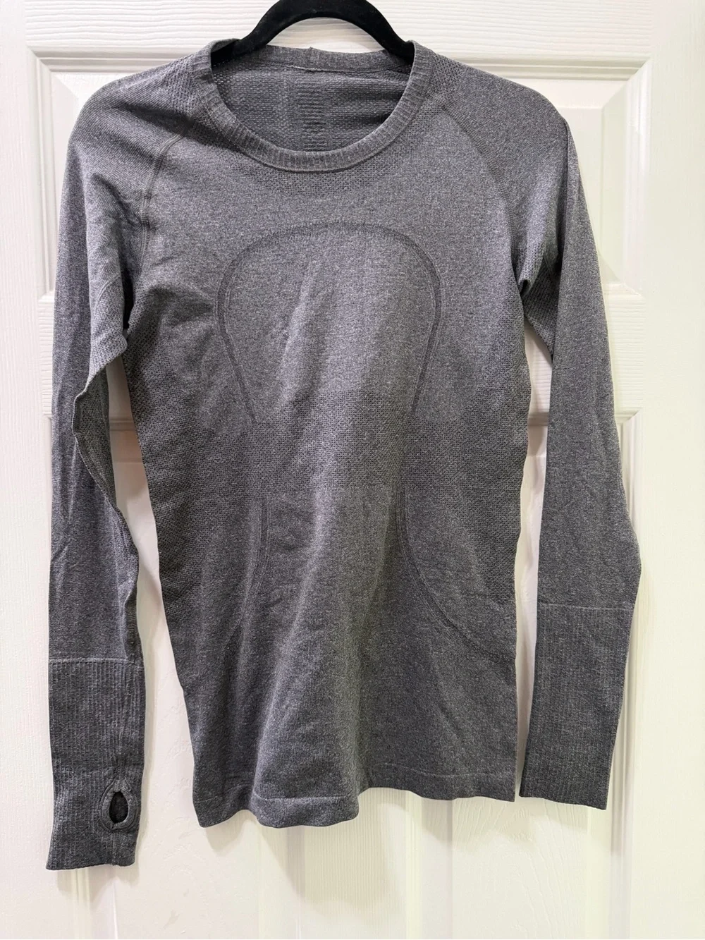 lululemon athletica Heather Gray Crew Neck Seamless Long Sleeve
